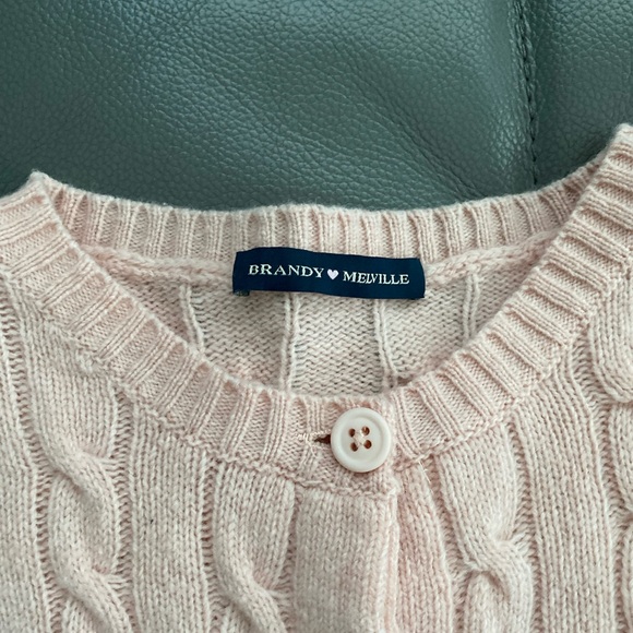 Brandy Melville Pink Button Up Cardigan - Picture 3 of 3